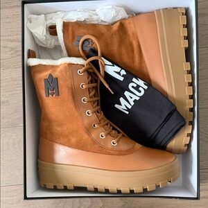 Mackage Chestnut Suede & Leather Lug-Sole Boots